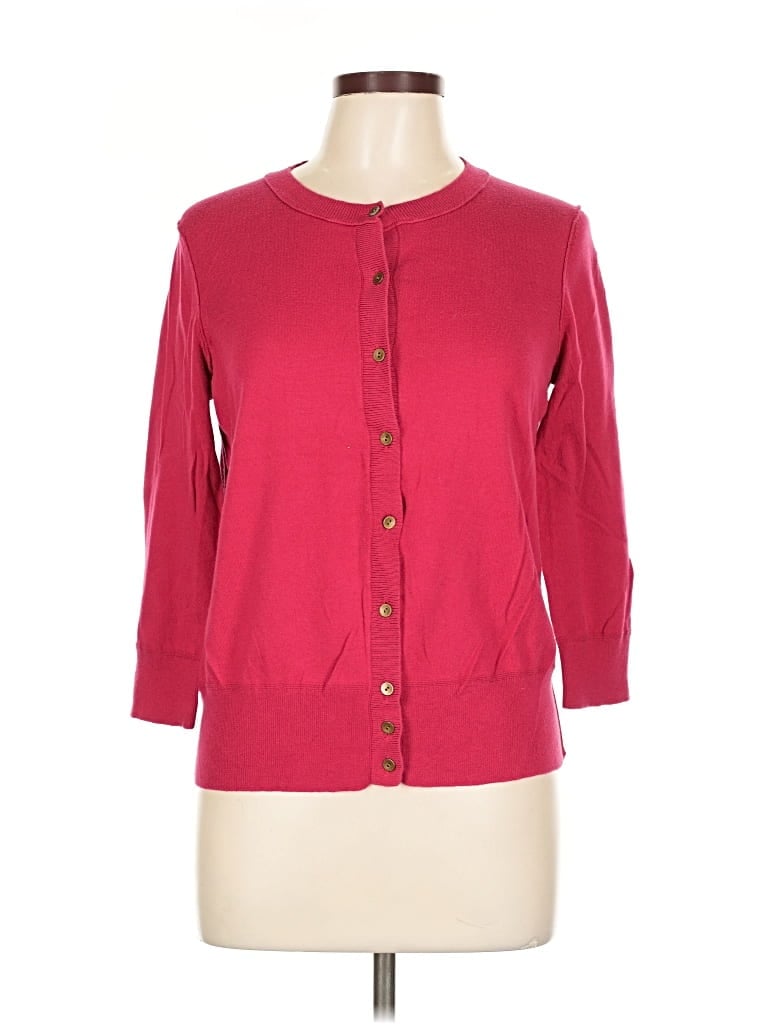 Pre-owned Ann Taylor Loft Cardigan Sweater In Red