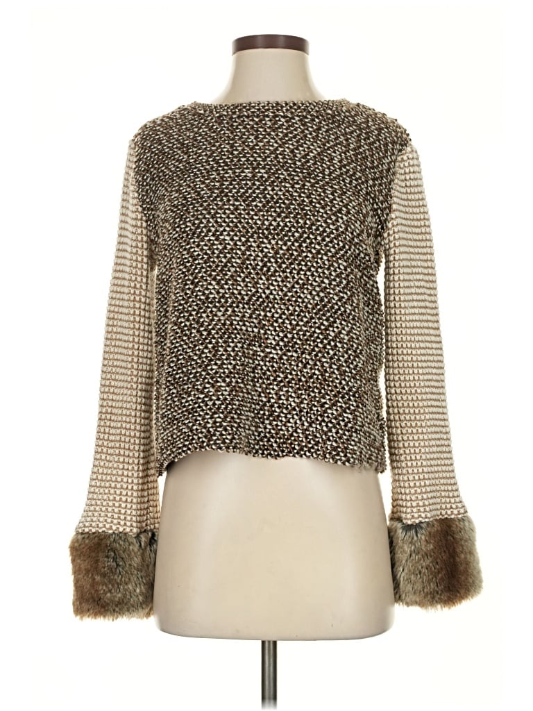 ZARA BASIC Pre-owned Cardigan Sweater In Brown