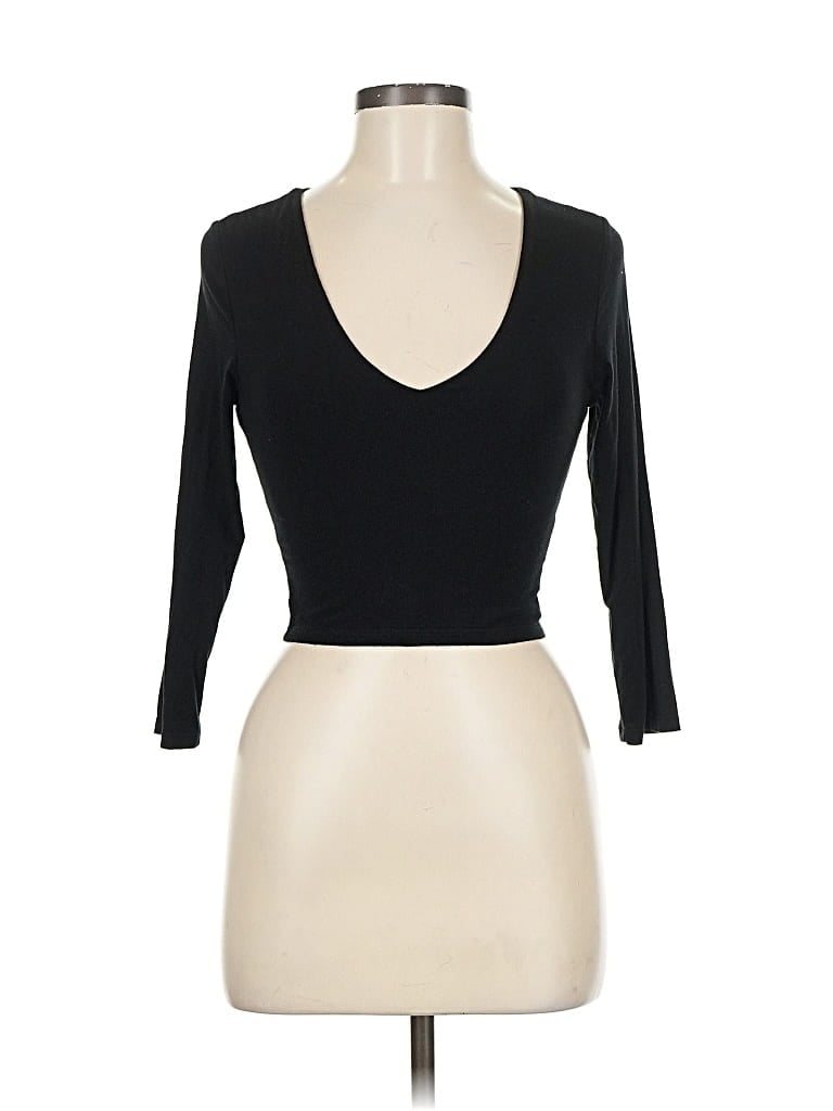 Pre-owned Lulus 3/4 Sleeve T-shirt In Black