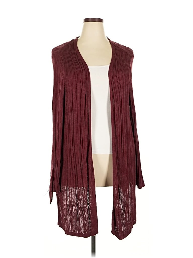 Pre-owned Catherines Cardigan Sweater In Burgundy