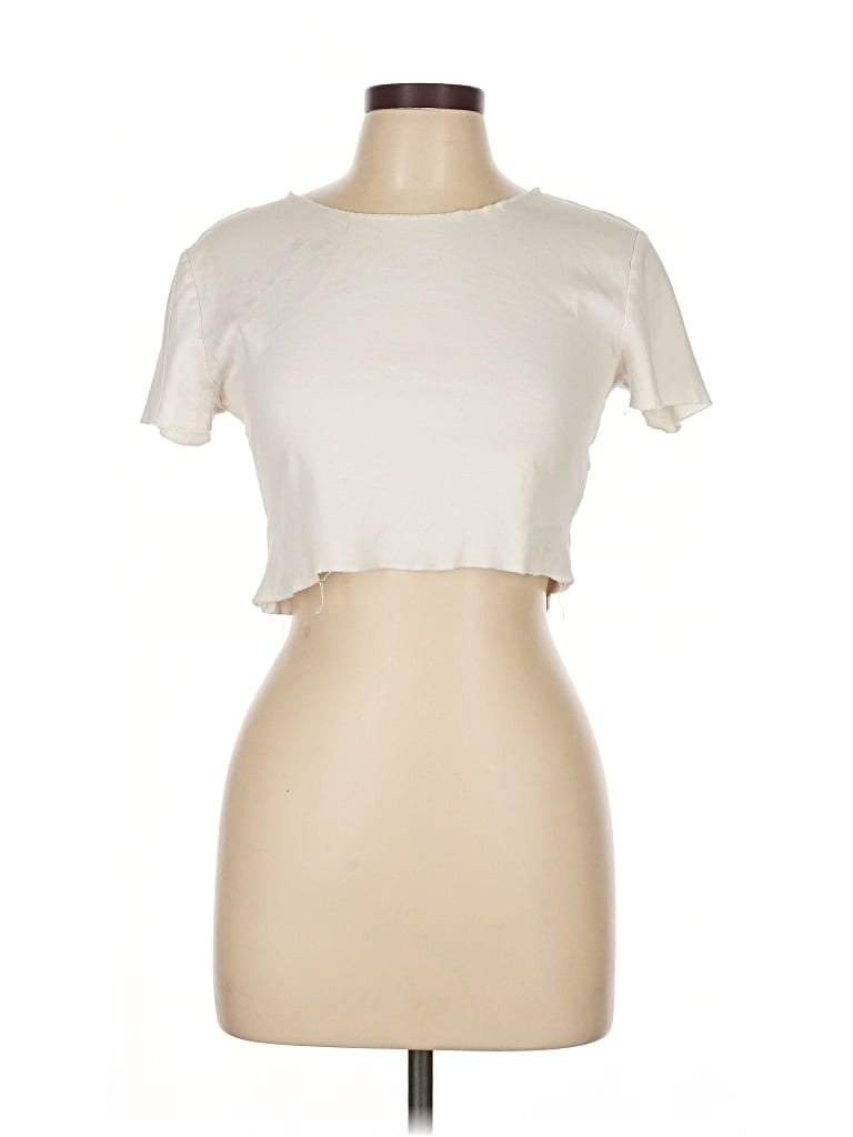 Pre-owned Zara Short Sleeve T-shirt In White