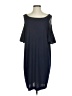 Nicole Miller Solid Blue Casual Dress Size P (petite) - photo 1