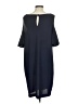 Nicole Miller Solid Blue Casual Dress Size P (petite) - photo 2