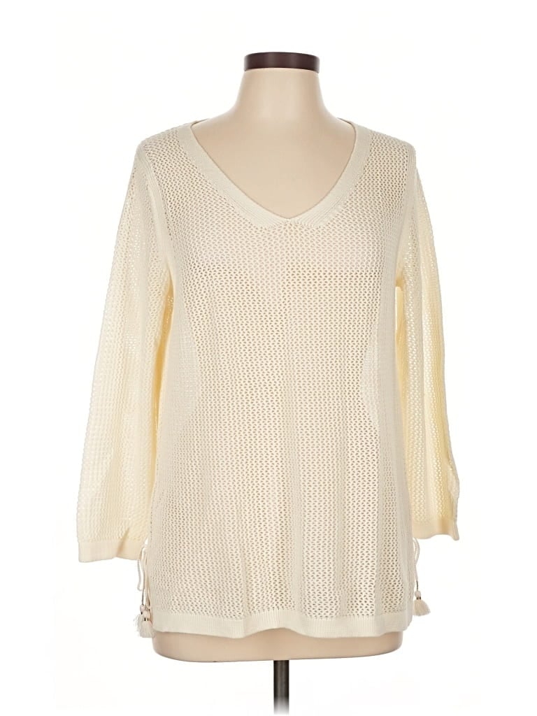 Pre-owned Talbots Pullover Sweater In White