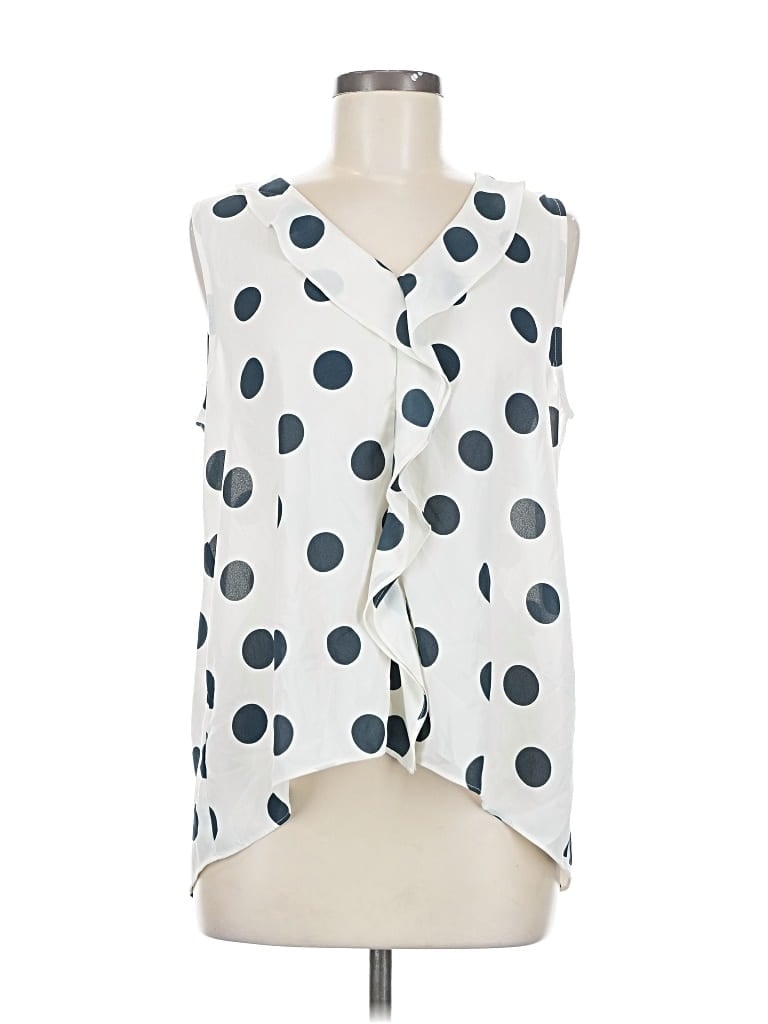 Pre-owned Ann Taylor Loft Sleeveless Blouse In White