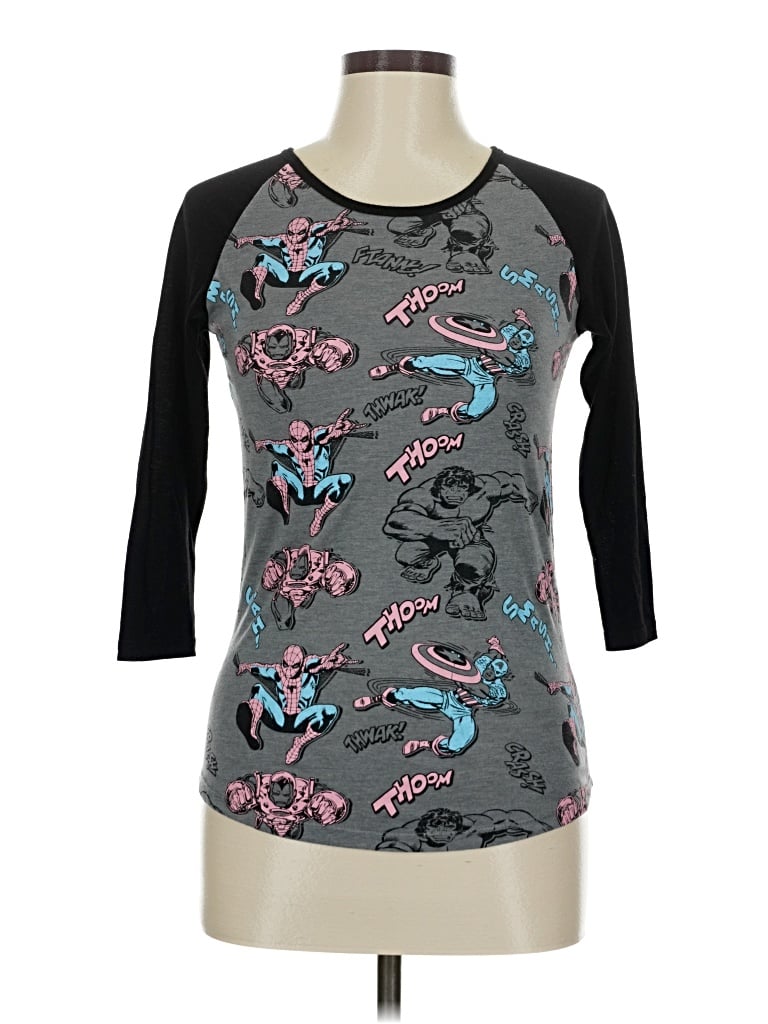 Pre-owned Mighty Fine 3/4 Sleeve T-shirt In Gray