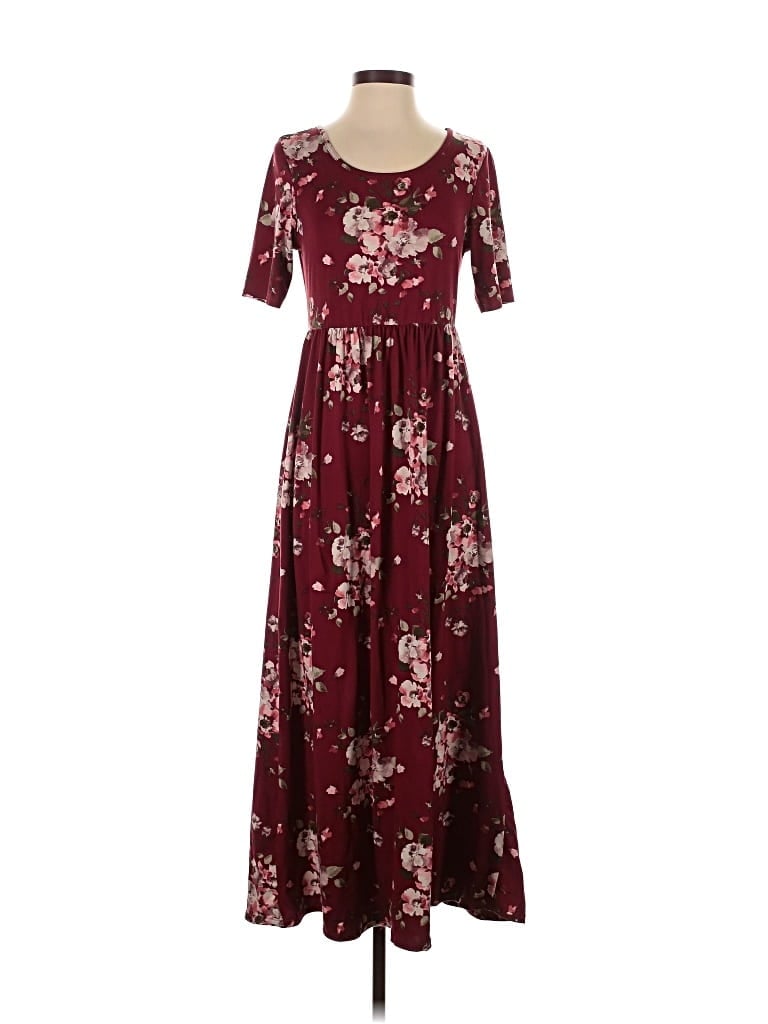 Pre-owned Mikarose Casual Dress In Burgundy
