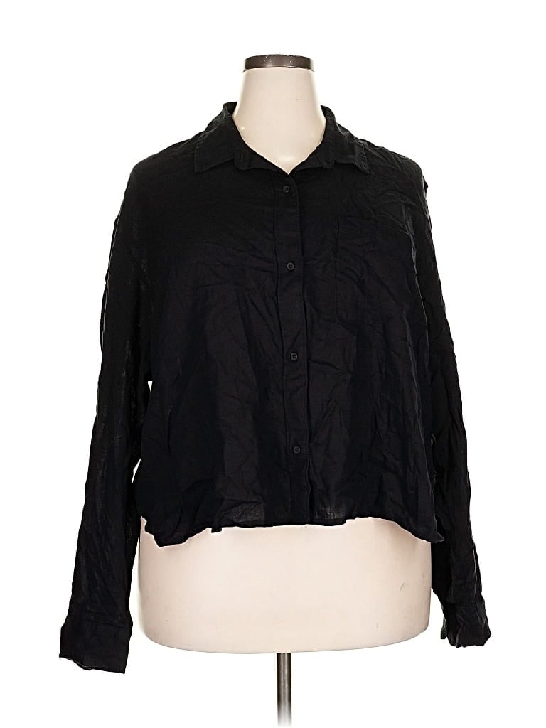 Old Navy Long Sleeve Button Down Shirt In Black