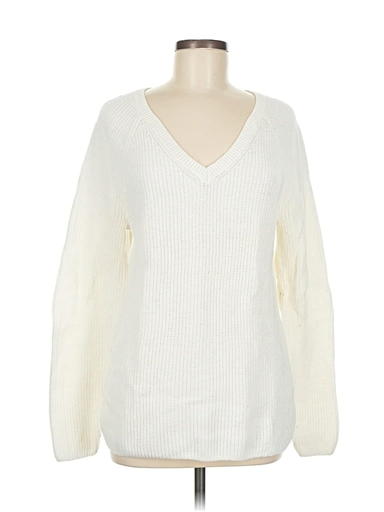 Pre-owned Talbots Pullover Sweater In White
