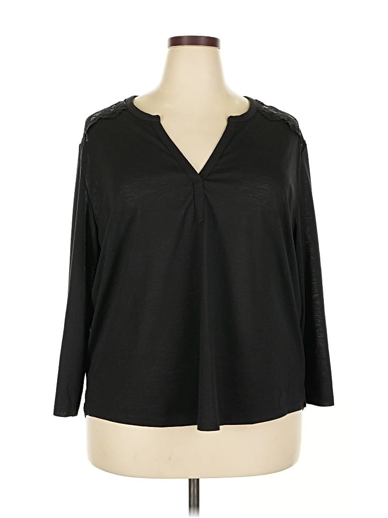 Pre-owned H&m Long Sleeve Blouse In Black