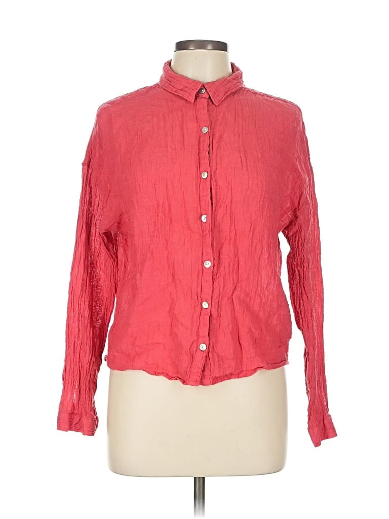 Pre-owned Tahari Long Sleeve Blouse In Red