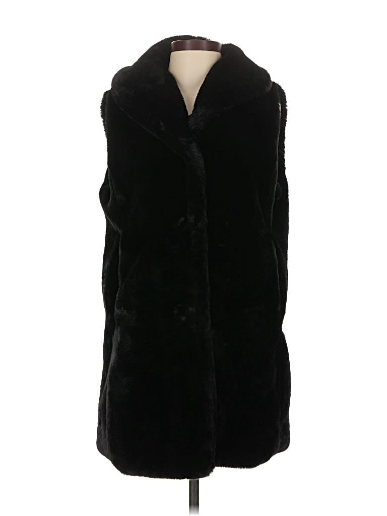 Pre-owned Echo Faux Fur Vest In Black