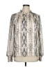 Autres Filles 100% Polyester Silver Tan Long Sleeve Blouse Size XL - photo 1