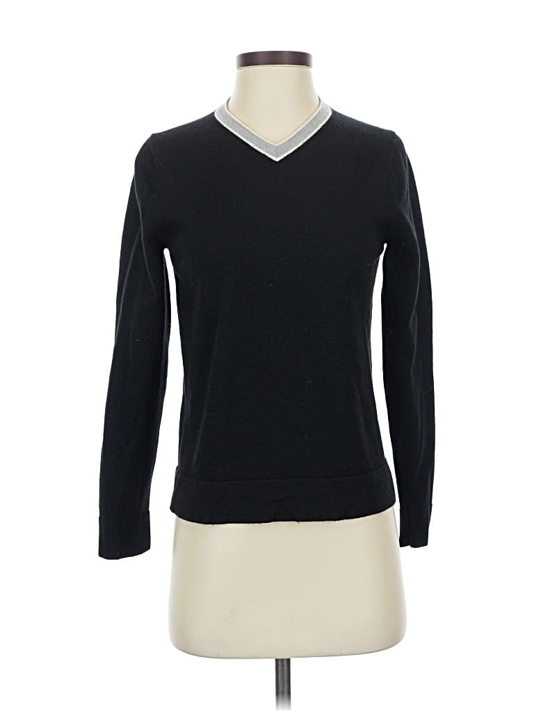 Pre-owned Nordstrom Signature Wool Pullover Sweater In Black