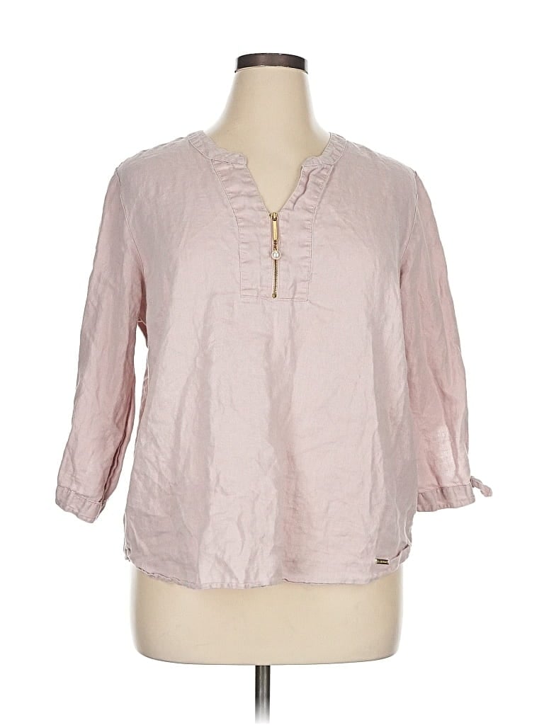 Pre-owned Ellen Tracy 3/4 Sleeve Blouse In Pink
