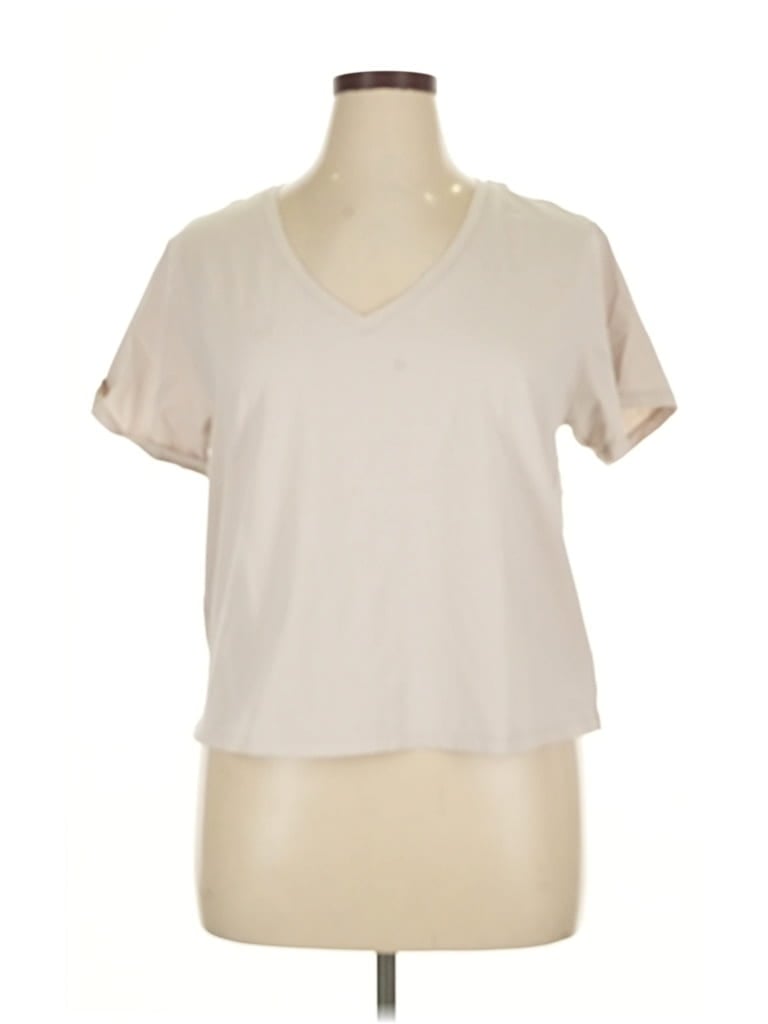 Pre-owned Athleta Short Sleeve T-shirt In White