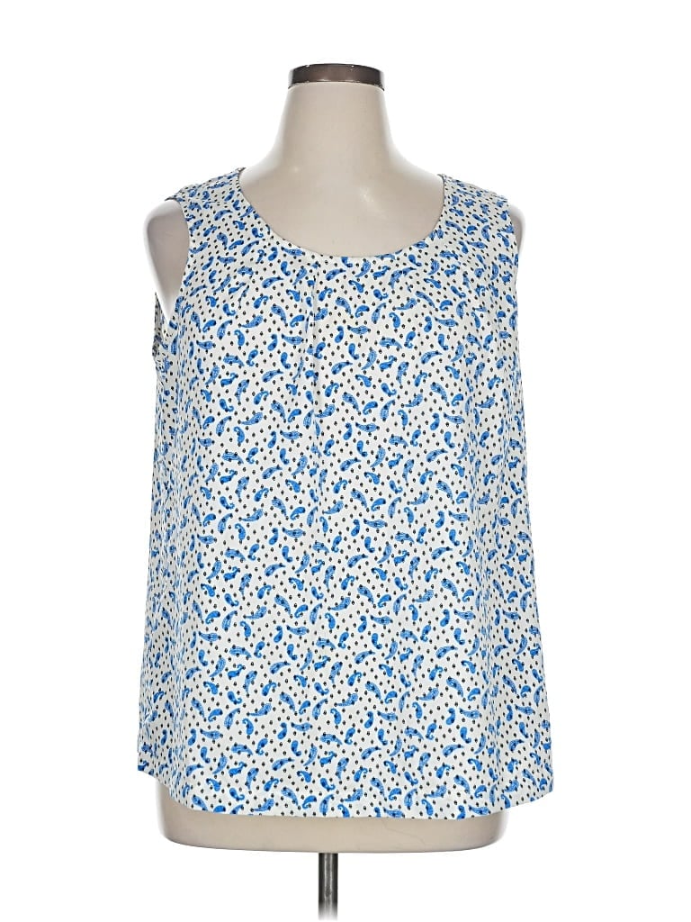 Pre-owned Coldwater Creek Sleeveless Blouse In Blue