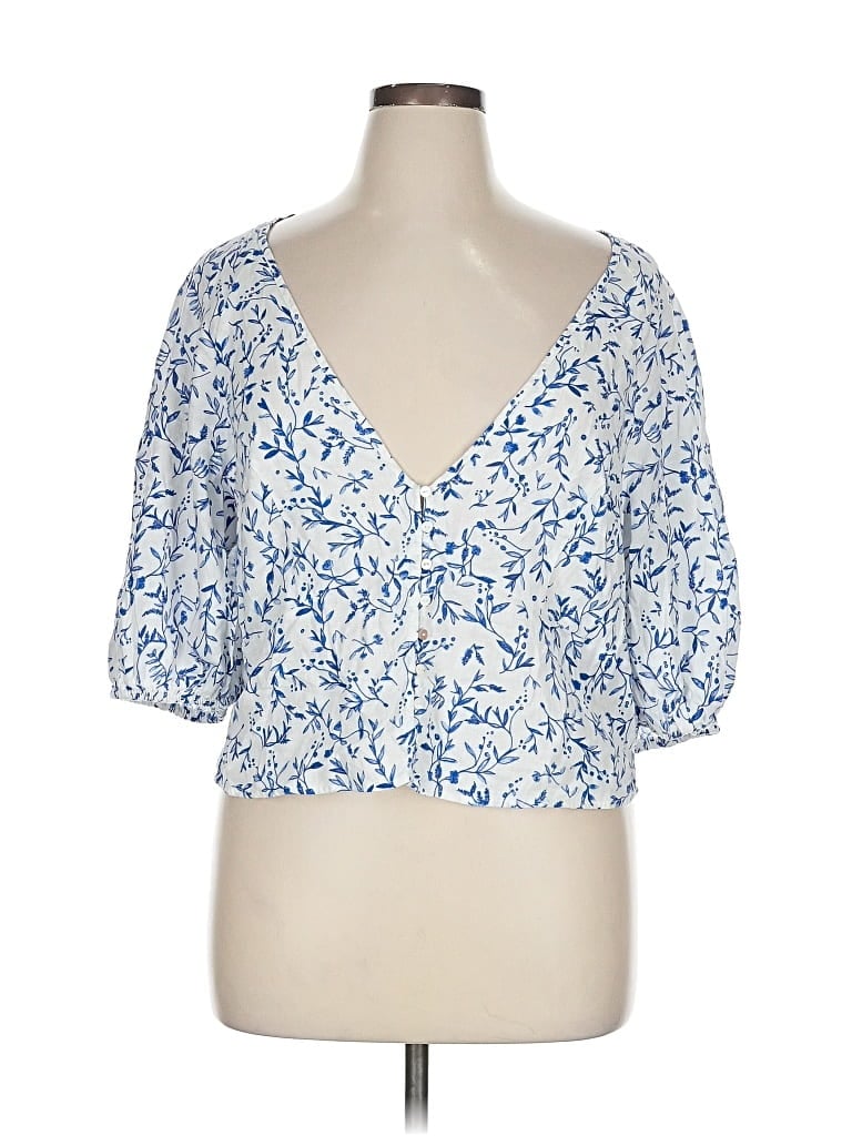 Pre-owned H&m 3/4 Sleeve Blouse In White