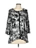 Andria Lieu Silver Black 3/4 Sleeve Blouse Size L - photo 1