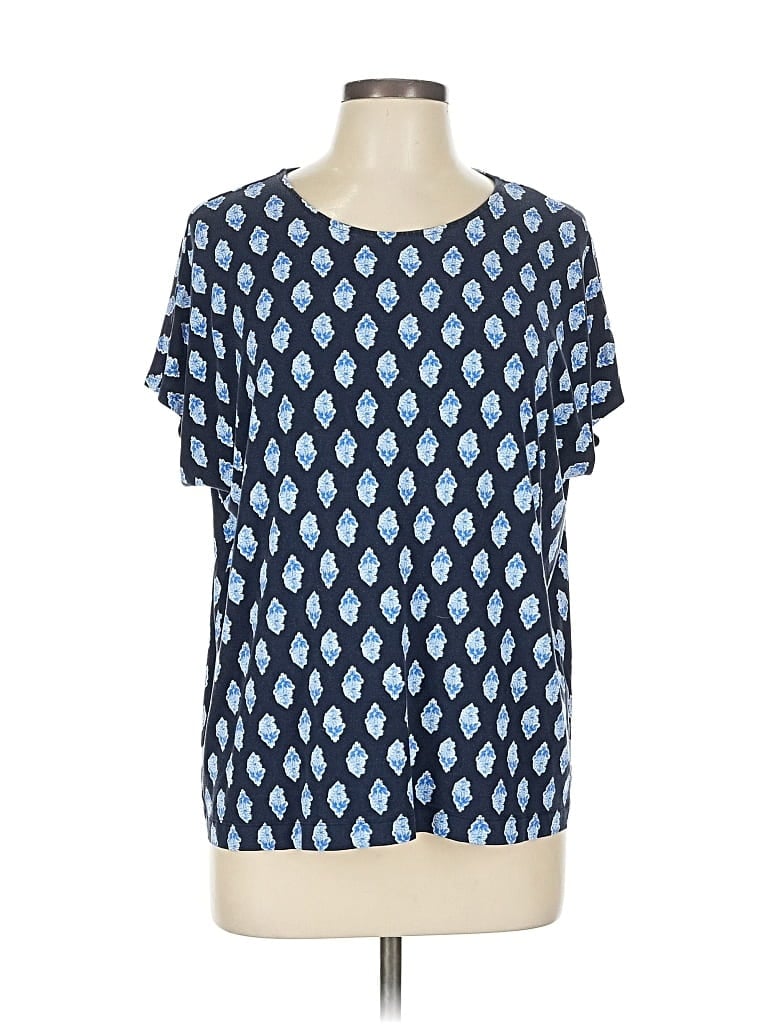 Pre-owned Jjill Short Sleeve T-shirt In Blue