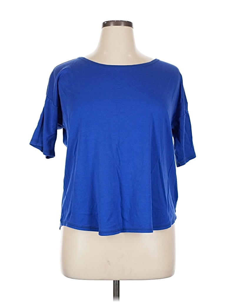 Pre-owned Lands' End Short Sleeve T-shirt In Blue