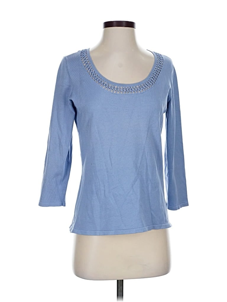 Pre-owned Liz Claiborne 3/4 Sleeve T-shirt In Blue