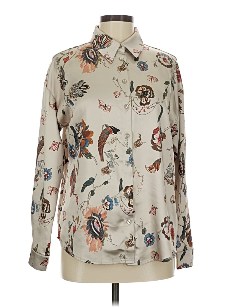 Pre-owned Charlie Long Sleeve Blouse In White