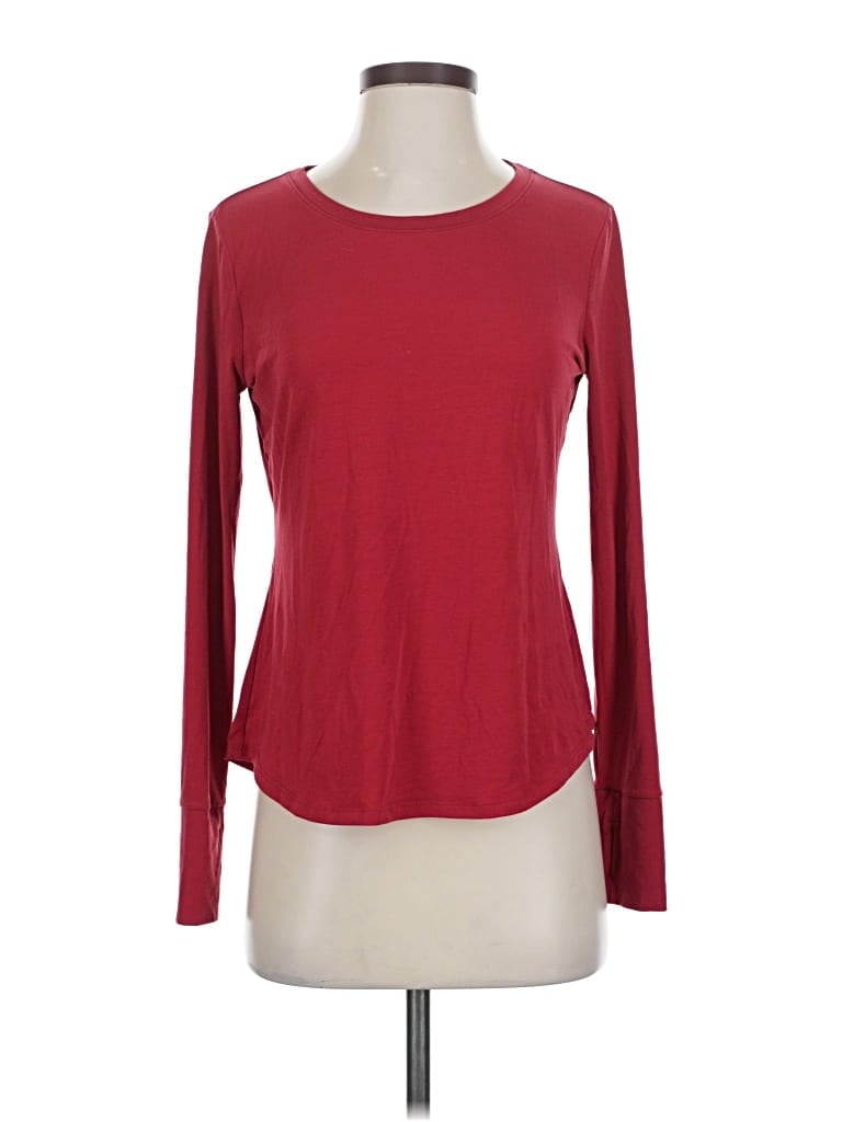 Pre-owned Gap Fit Long Sleeve T-shirt In Red