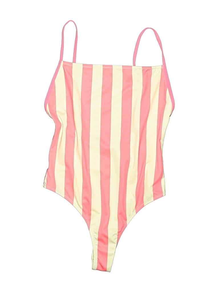 Pre-owned Solid & Striped One Piece Swimsuit In Pink