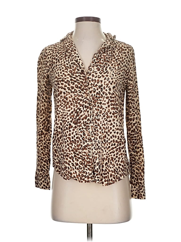 Pre-owned Lucky Brand Long Sleeve Blouse In Brown