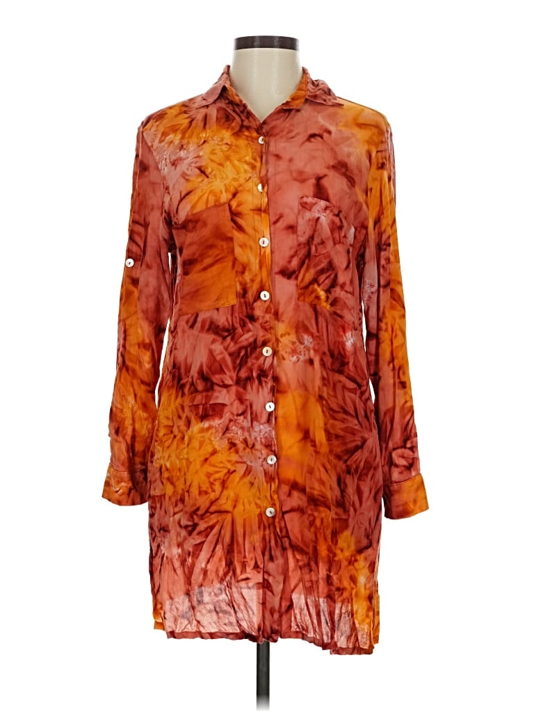 Pre-owned Khush 3/4 Sleeve Blouse In Orange