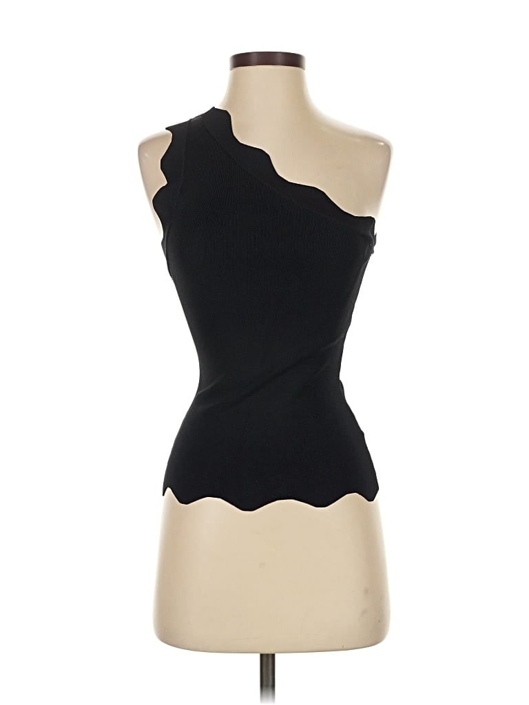 Pre-owned Bailey44 Sleeveless Top Black One Shoulder Neckline Tops