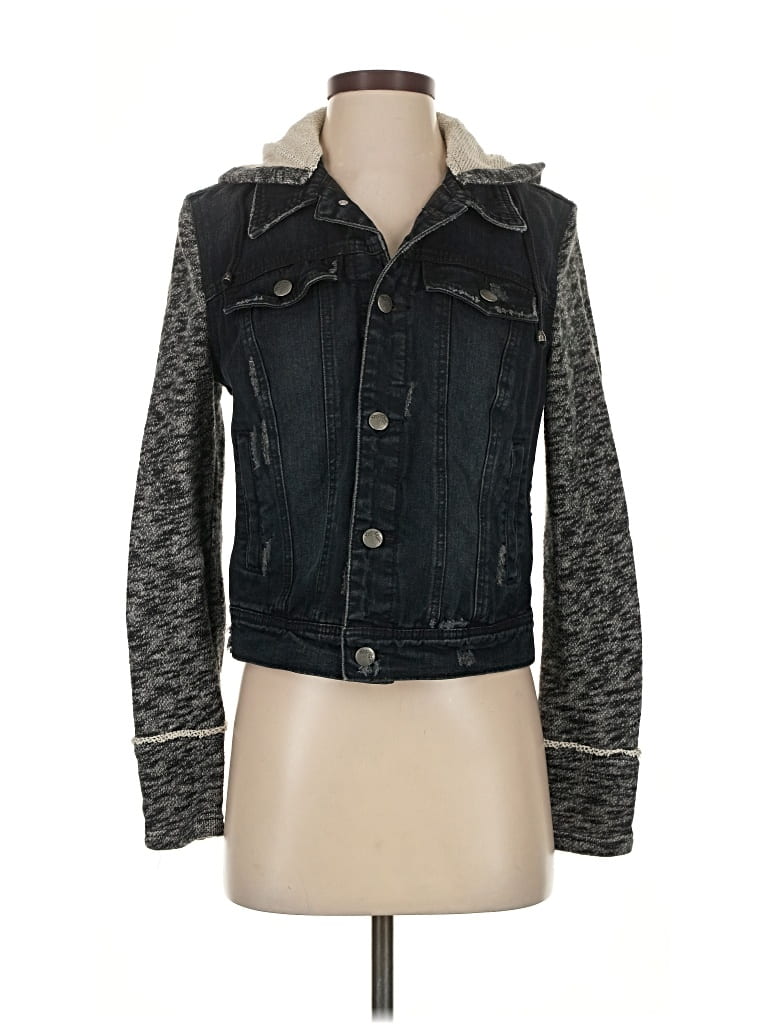 Pre-owned Free People Denim Jacket In Black