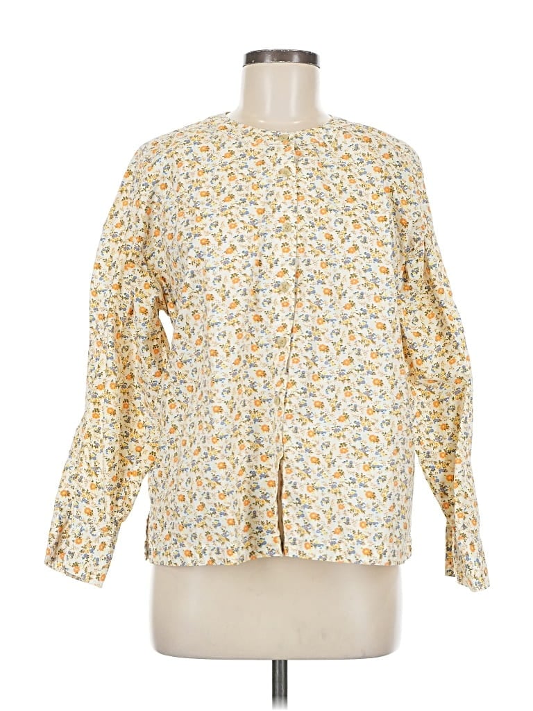 LOU & GREY Pre-owned Long Sleeve Blouse In Yellow