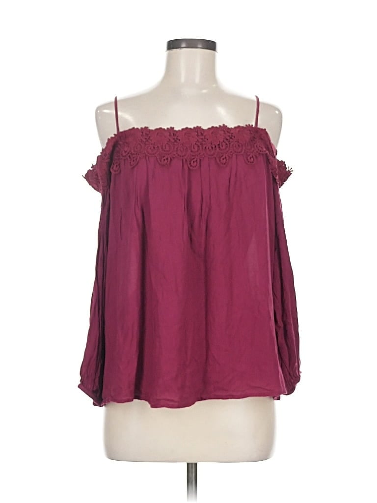 Pre-owned New Look Sleeveless Blouse In Burgundy