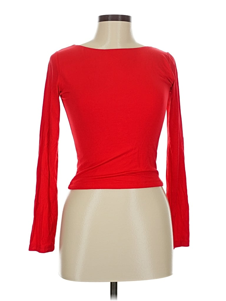 Pre-owned Unbranded 3/4 Sleeve T-shirt In Red