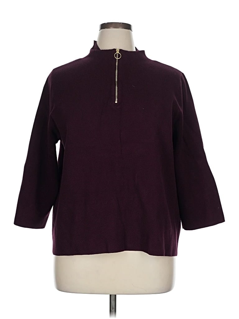Pre-owned Chico's Pullover Sweater In Burgundy
