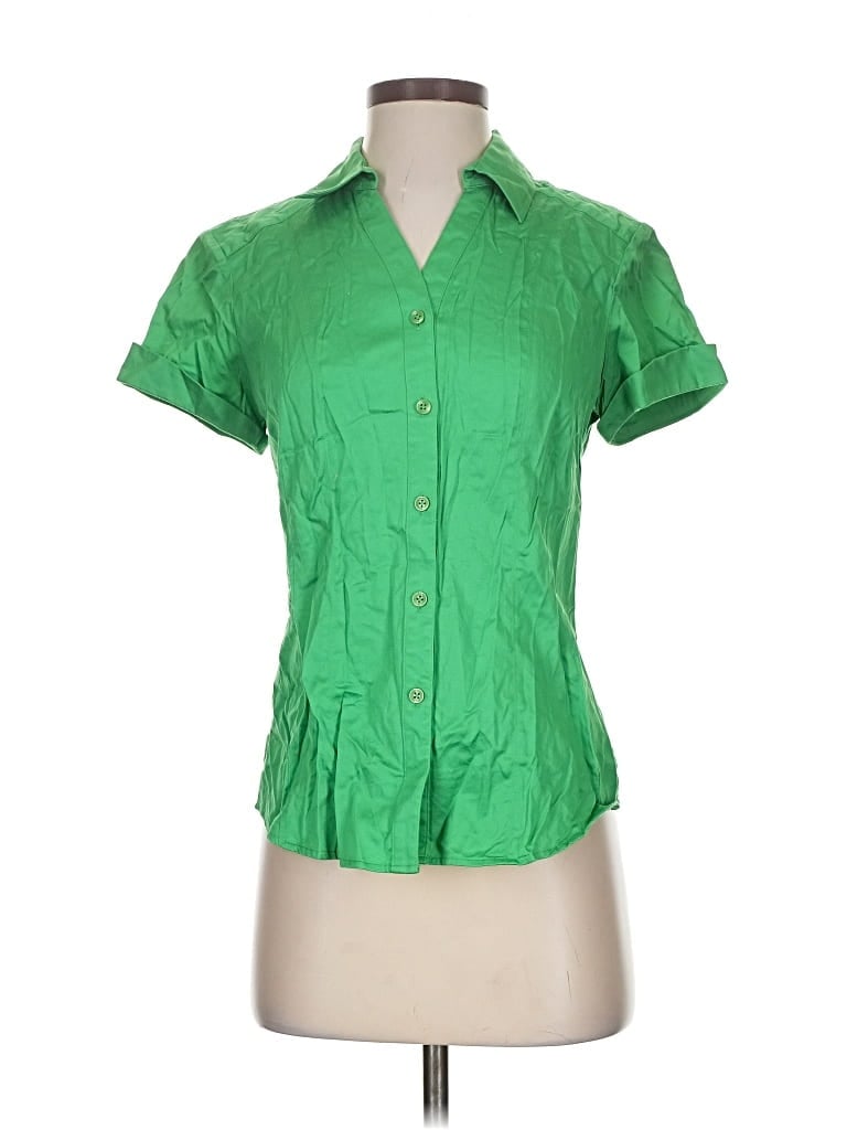 Pre-owned Antonio Melani Short Sleeve Blouse In Green