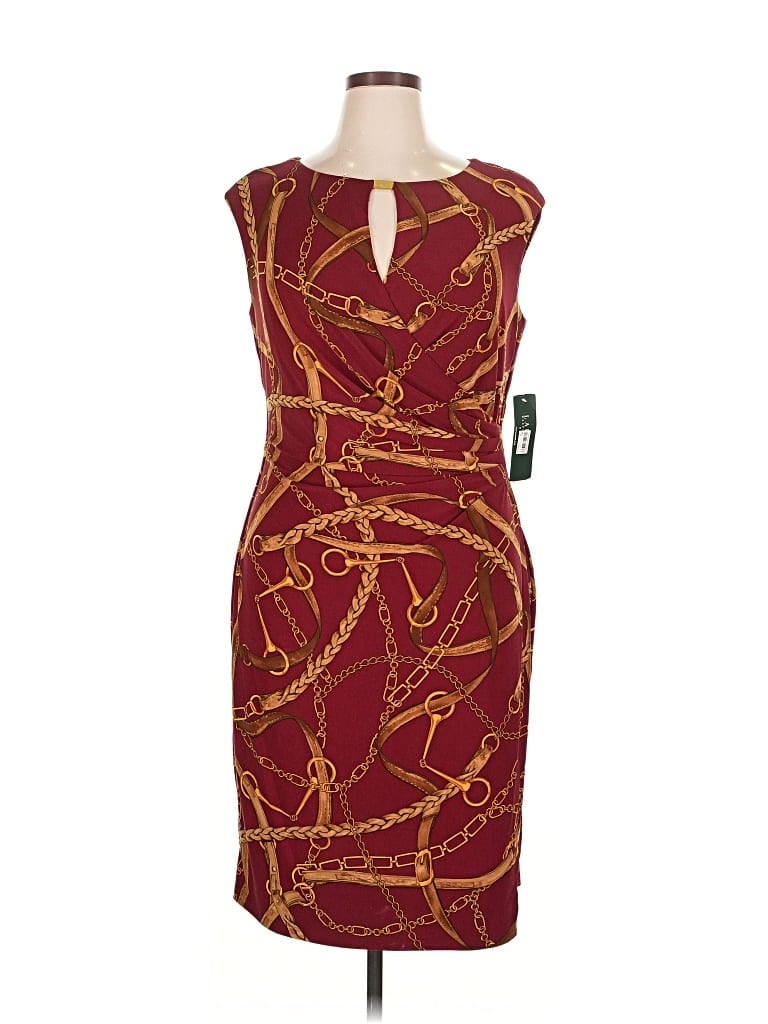 Polo Ralph Lauren Cocktail Dress In Burgundy