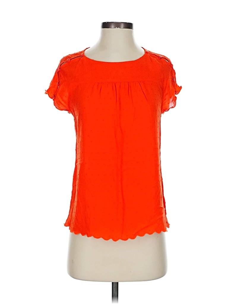 Pre-owned Maeve Short Sleeve Blouse In Orange