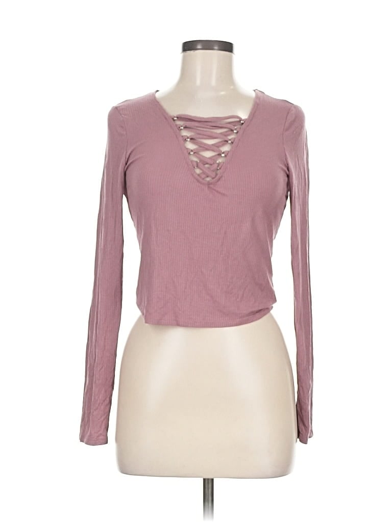 Pre-owned Fashion Nova Long Sleeve T-shirt In Pink