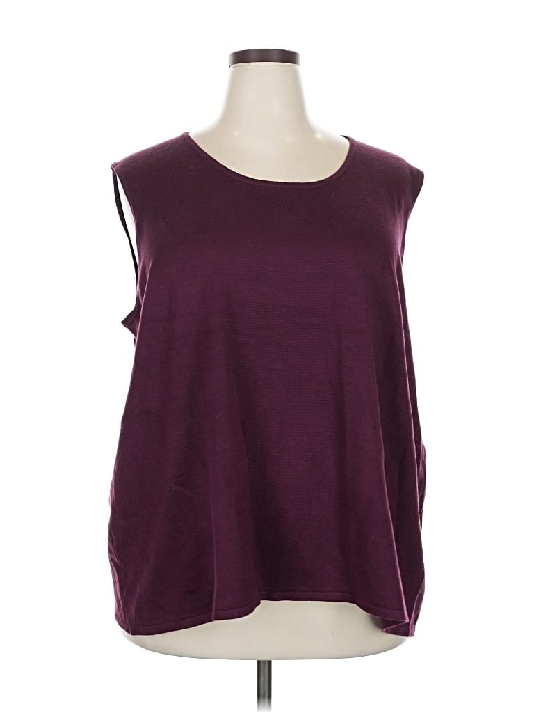 Pre-owned Catherines Sleeveless T-shirt In Burgundy