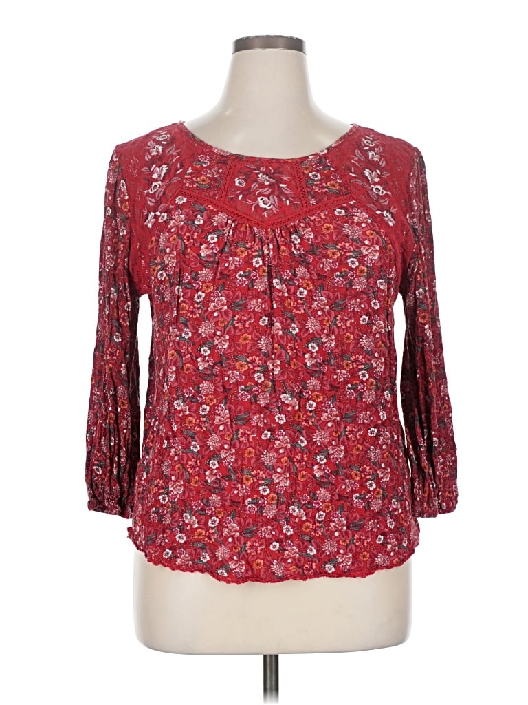 Pre-owned Mason & Belle 3/4 Sleeve Blouse In Red