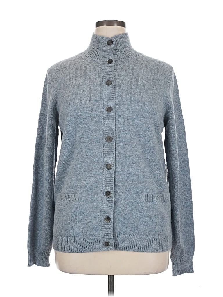 Peruvian Connection Wool Cardigan Sweater In Blue