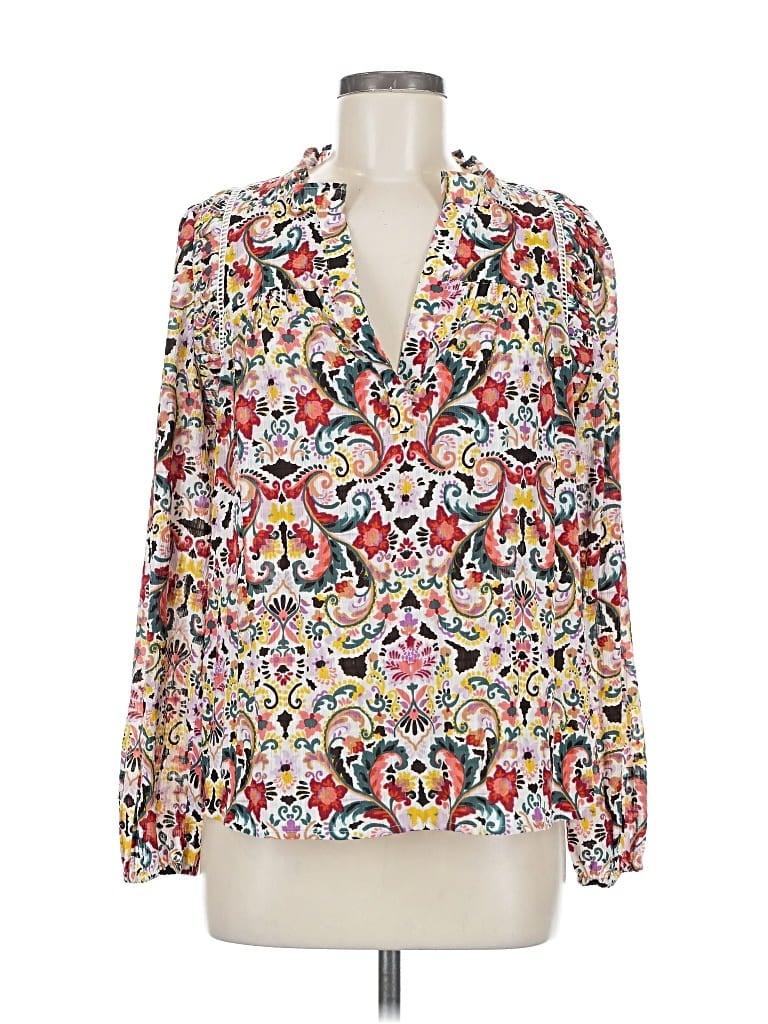 ANN TAYLOR LOFT Pre-owned Long Sleeve Blouse In White