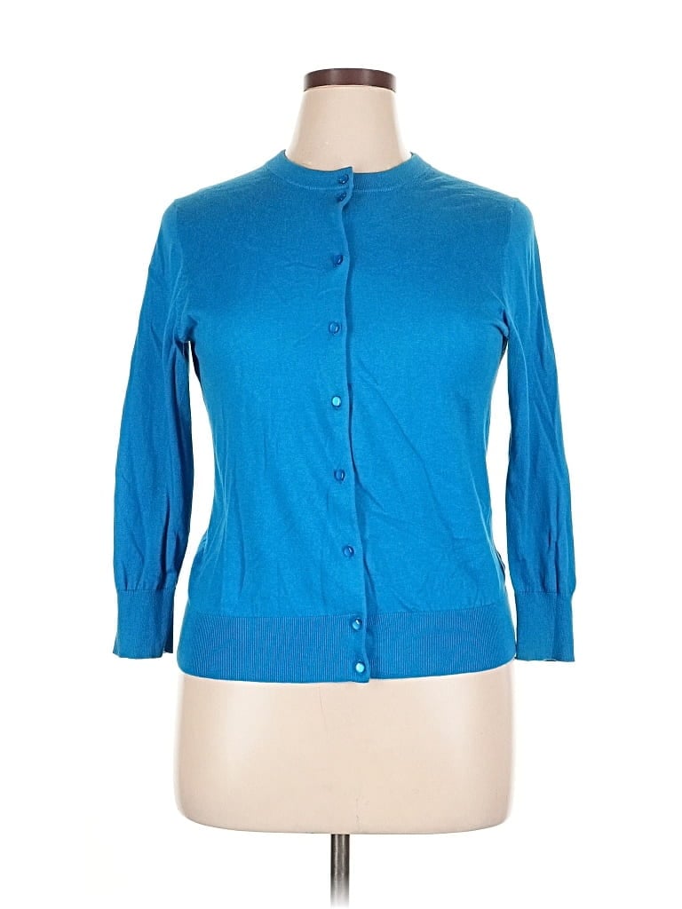 Pre-owned J.crew Factory Store Cardigan Sweater In Blue