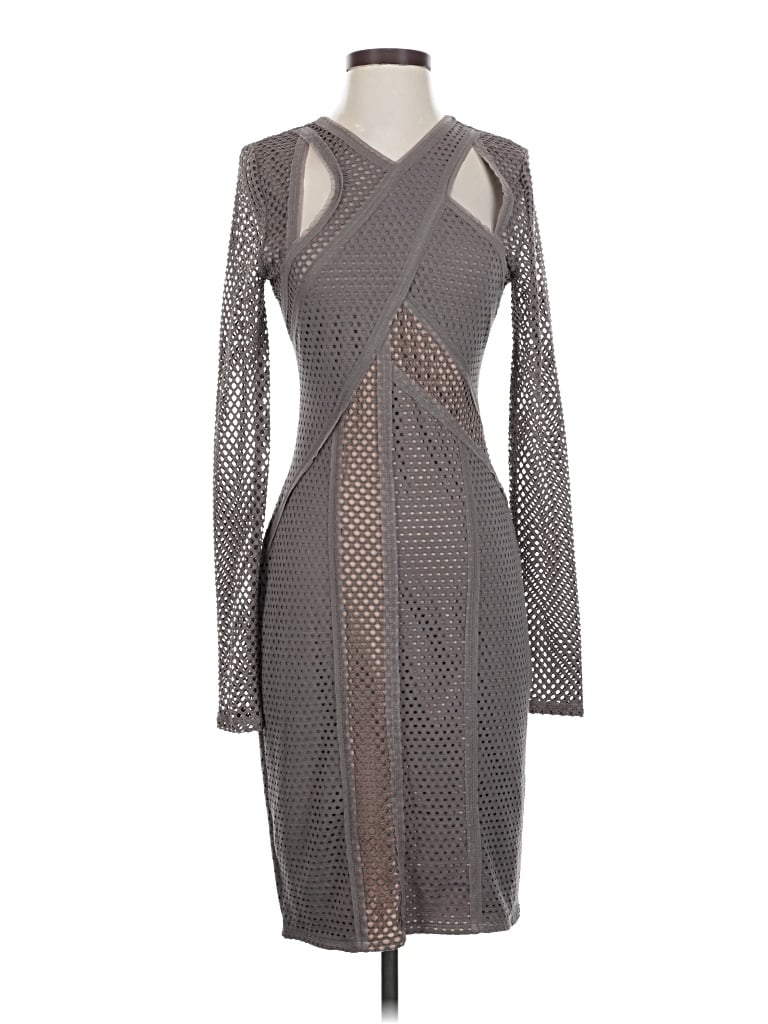 Pre-owned Bcbgmaxazria Cocktail Dress In Gray