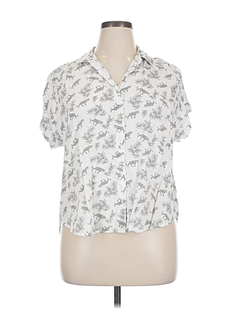 Pre-owned Jane And Delancey Short Sleeve Blouse In White