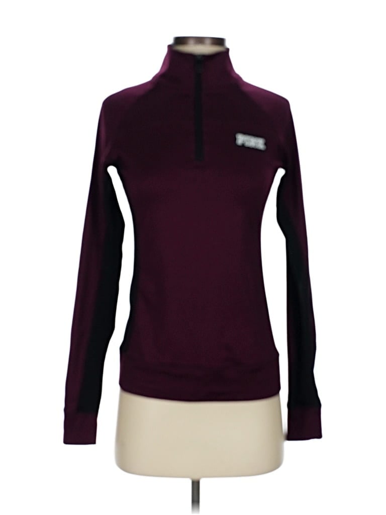 Pre-owned Victoria's Secret Pink Long Sleeve Turtleneck In Burgundy