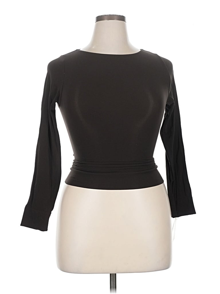 Spanx 3/4 Sleeve T-shirt In Black